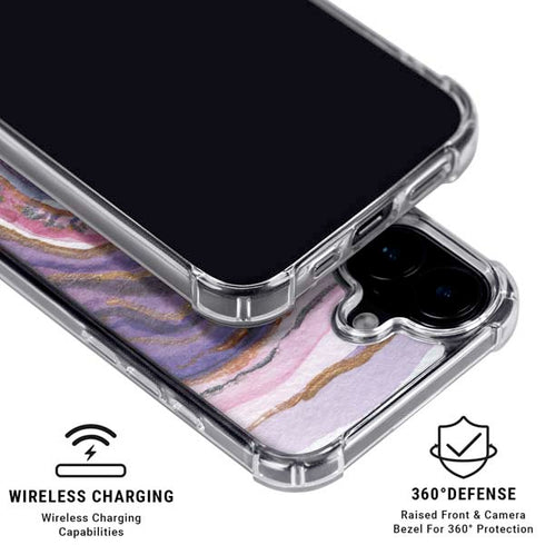 Lilac Watercolor Geode iPhone 16 Plus MagSafe Case