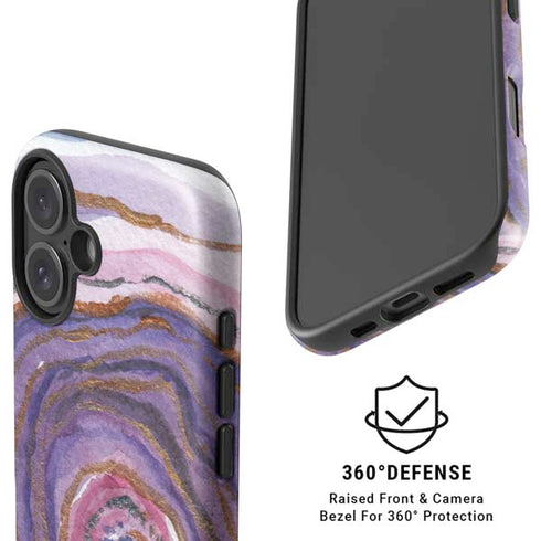 Lilac Watercolor Geode iPhone 16 Plus Magsafe Impact Case