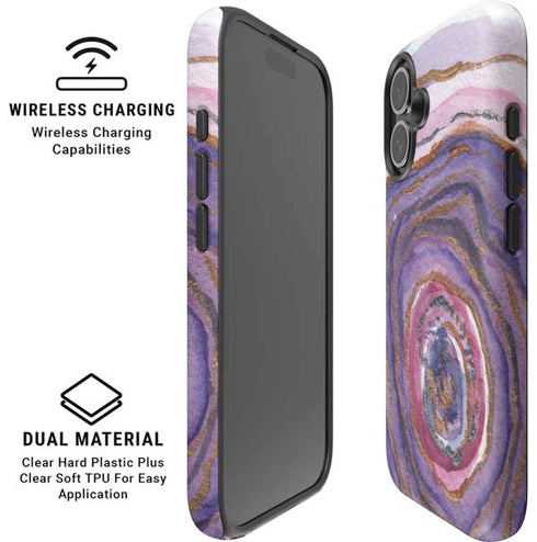 Lilac Watercolor Geode iPhone 16 Plus Magsafe Impact Case