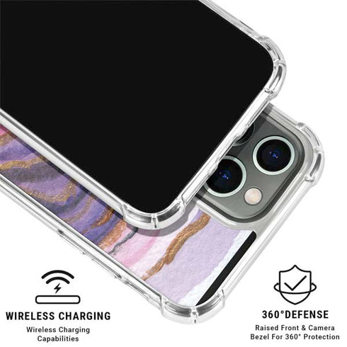 Lilac Watercolor Geode iPhone 16 Pro Clear Case