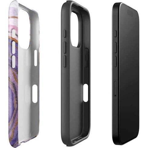 Lilac Watercolor Geode iPhone 16 Pro Impact Case