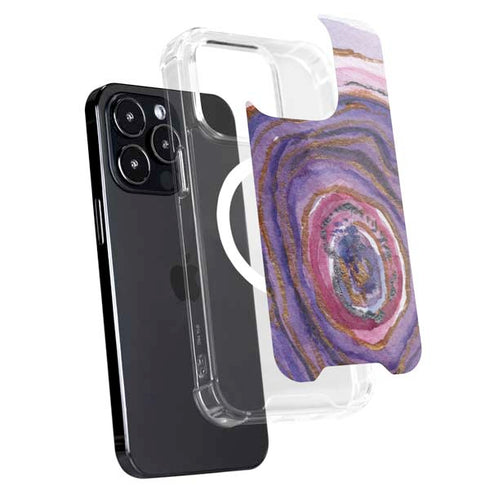 Lilac Watercolor Geode iPhone 16 Pro MagSafe Case