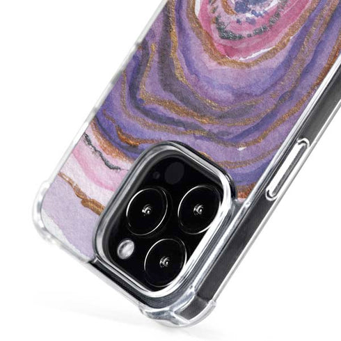 Lilac Watercolor Geode iPhone 16 Pro MagSafe Case