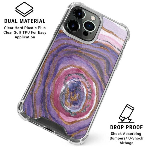 Lilac Watercolor Geode iPhone 16 Pro Max Clear Case