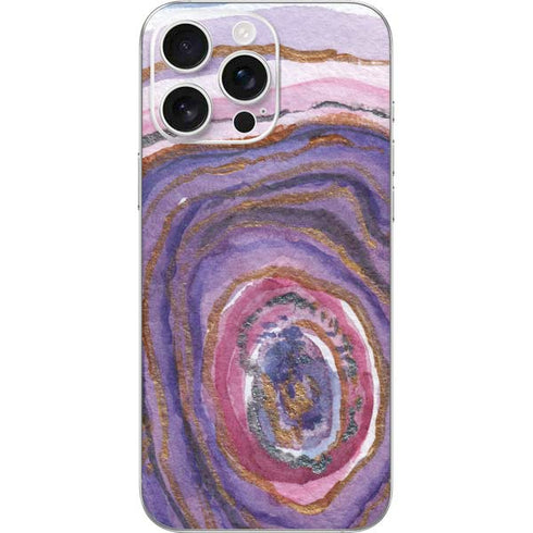 Lilac Watercolor Geode iPhone 16 Pro Max Skin