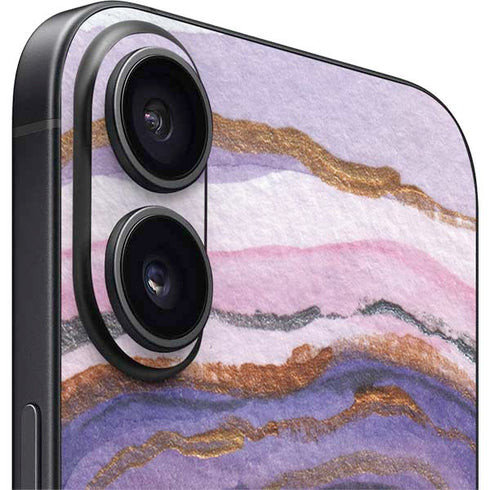 Lilac Watercolor Geode iPhone 16 Skin