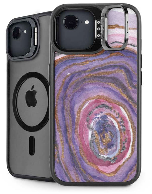 Lilac Watercolor Geode iPhone 16e Kickstand Case