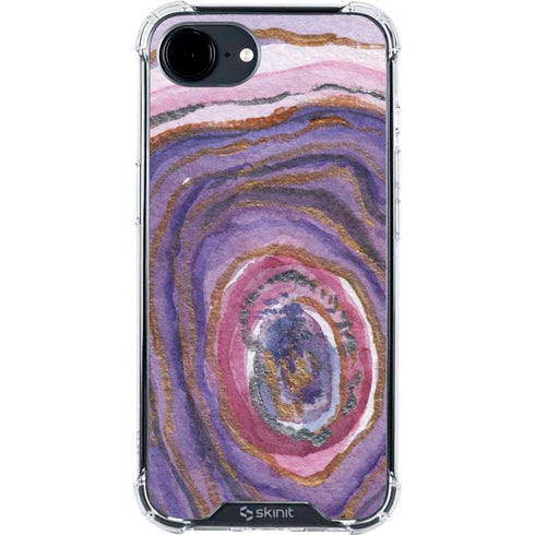 Lilac Watercolor Geode iPhone 16e Clear Case
