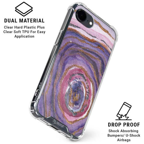 Lilac Watercolor Geode iPhone 16e Clear Case