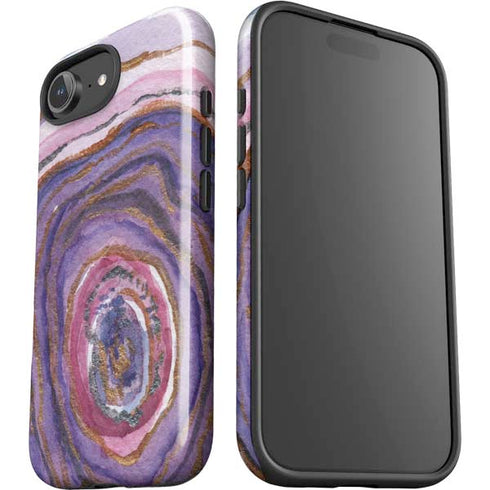 Lilac Watercolor Geode iPhone 16e Impact Case