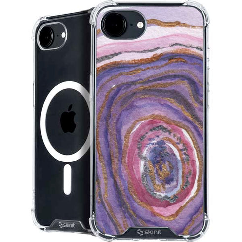 Lilac Watercolor Geode iPhone 16e MagSafe Case