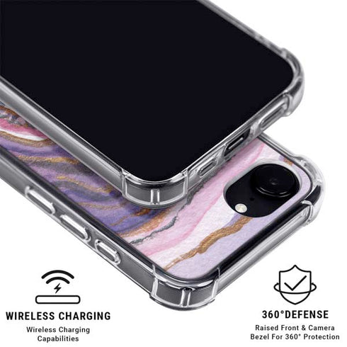 Lilac Watercolor Geode iPhone 16e MagSafe Case