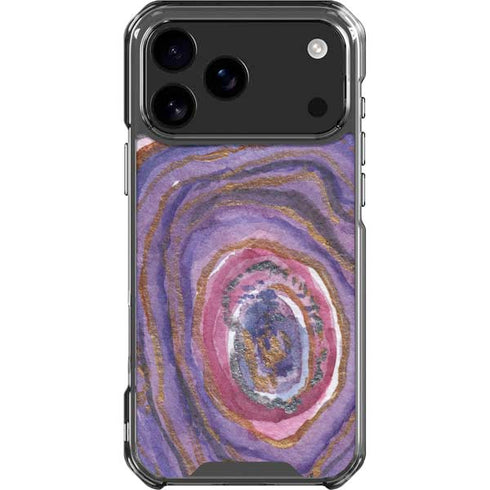 Lilac Watercolor Geode iPhone 18 Pro Max Clear Case