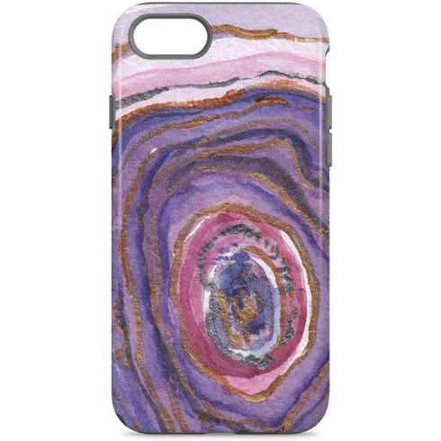 Lilac Watercolor Geode iPhone Cases