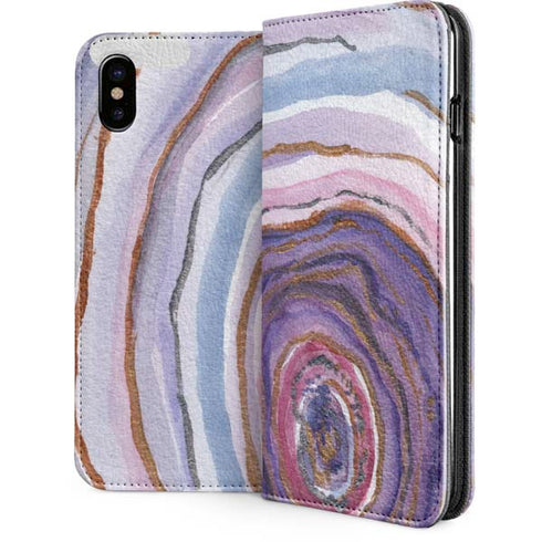 Lilac Watercolor Geode iPhone 8 Folio Case