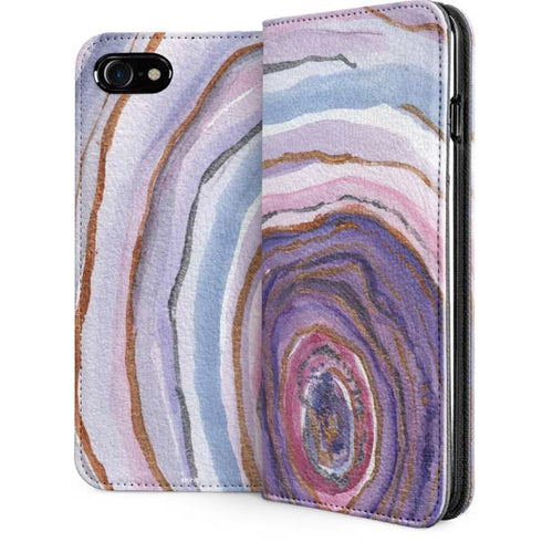 Lilac Watercolor Geode iPhone SE (2nd & 3rd Gen) Folio Case