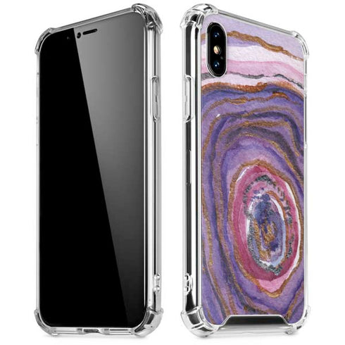 Lilac Watercolor Geode iPhone X/XS Clear Case