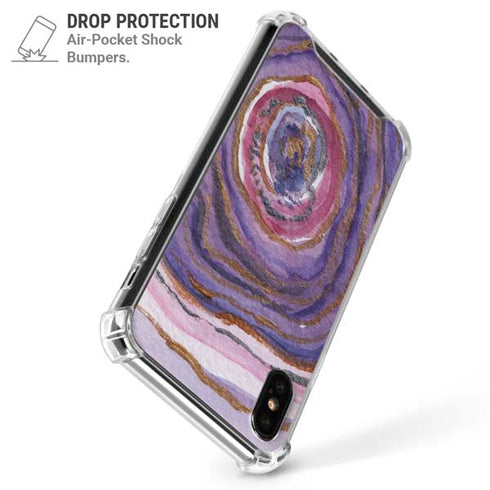Lilac Watercolor Geode iPhone X/XS Clear Case