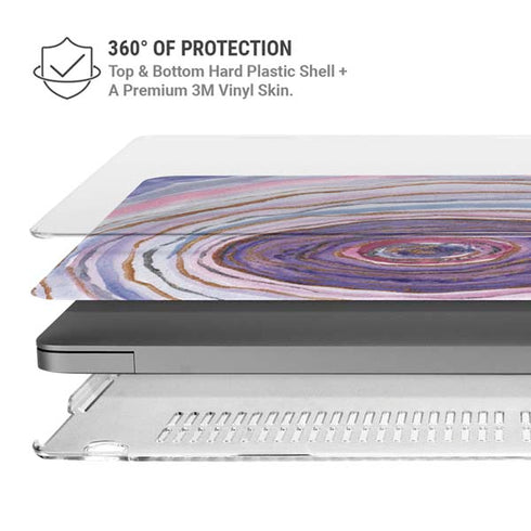 Lilac Watercolor Geode MacBook Pro 14in (2021-24) Case plus Skin