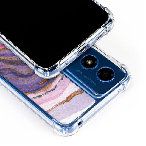 Lilac Watercolor Geode Moto G 5G (2024) Clear Case