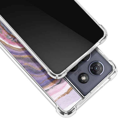 Lilac Watercolor Geode Moto G Play 5G (2025) Clear Case