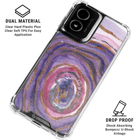 Lilac Watercolor Geode Moto G Power 5G (2024) Clear Case