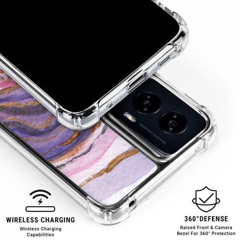 Lilac Watercolor Geode Moto G Power 5G (2024) Clear Case