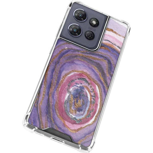 Lilac Watercolor Geode Moto G Power 5G (2025) Clear Case