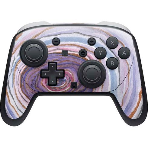 Lilac Watercolor Geode Nintendo Switch 2 (2025) Pro Controller Skin