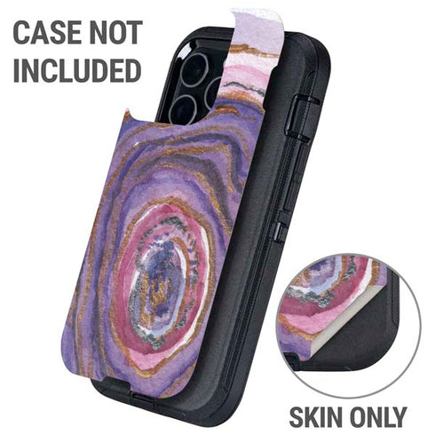 Lilac Watercolor Geode Otterbox Defender iPhone Skin