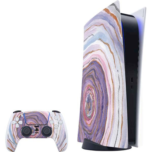 Lilac Watercolor Geode PlayStation PS5 Skins