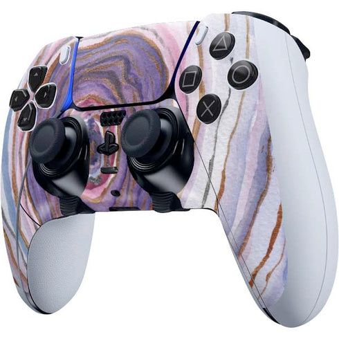 Lilac Watercolor Geode PS5 DualSense Edge Pro Controller Skin