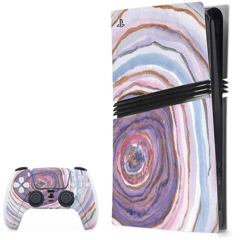 Lilac Watercolor Geode PlayStation PS5 Skins
