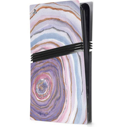 Lilac Watercolor Geode PS5 Pro Console Skin