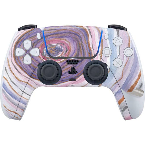 Lilac Watercolor Geode PS5 Pro Disk Bundle Skin