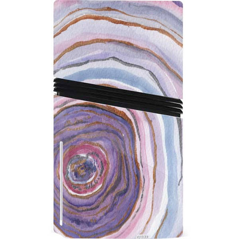 Lilac Watercolor Geode PS5 Pro Disk Console Skin
