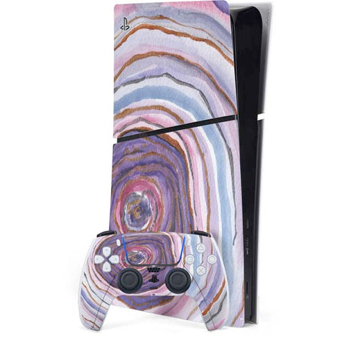 Lilac Watercolor Geode PlayStation PS5 Skins