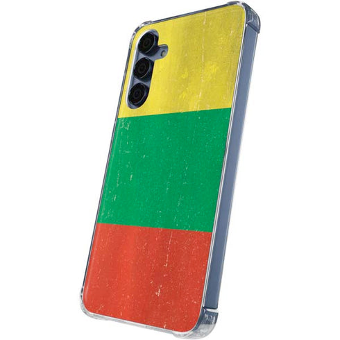 Lithuania Flag Distressed Galaxy A35 5G Clear Case