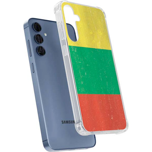 Lithuania Flag Distressed Galaxy A55 5G Clear Case
