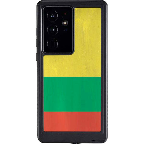 Lithuania Flag Distressed Galaxy S24 Ultra Waterproof Case