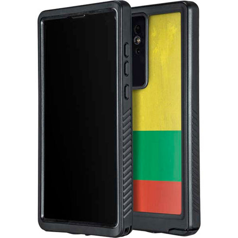 Lithuania Flag Distressed Galaxy S24 Ultra Waterproof Case
