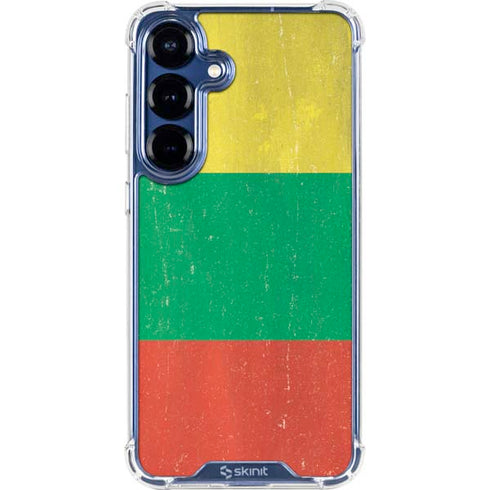 Lithuania Flag Distressed Galaxy S25 Plus Clear Case