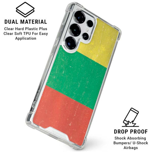 Lithuania Flag Distressed Galaxy S25 Ultra Clear Case