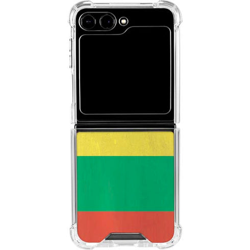 Lithuania Flag Distressed Galaxy Z Flip6 Clear Case