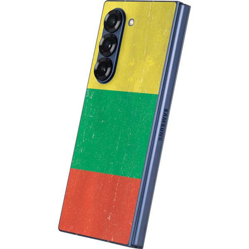 Lithuania Flag Distressed Galaxy Z Fold6 Skin