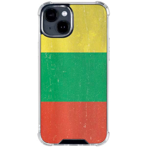 Lithuania Flag Distressed iPhone 15 Clear Case