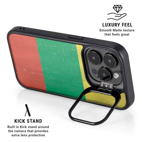 Lithuania Flag Distressed iPhone 15 Pro Max Kickstand Case