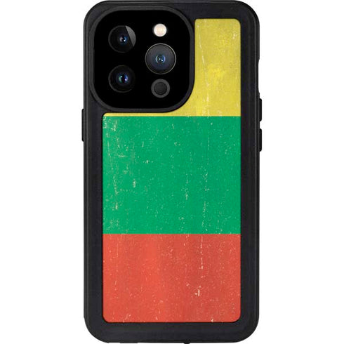 Lithuania Flag Distressed iPhone 15 Pro Waterproof Case