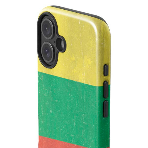 Lithuania Flag Distressed iPhone 16 Plus Impact Case