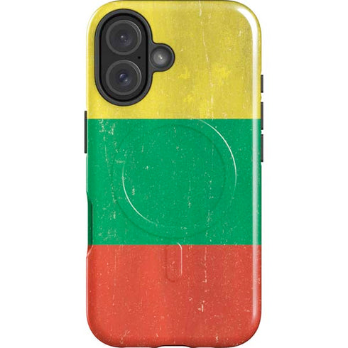 Lithuania Flag Distressed iPhone 16 Plus Magsafe Impact Case